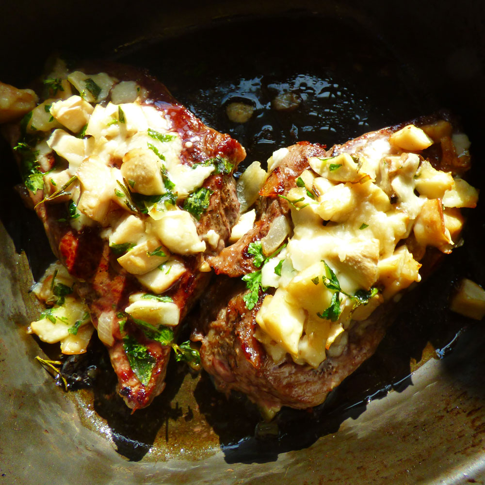 Mal wieder Lust auf ein richtiges Steak: Rumpsteak mit Parmesan-Pilzkruste 10
