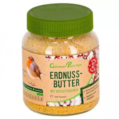 Erdnuss-Butter mit Nüssen, für Wildvögel, im Glas, 340 g 1