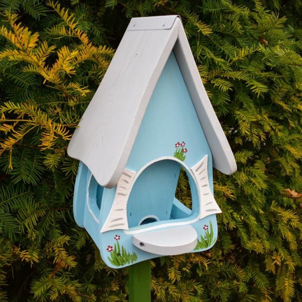 Vogelhaus mit Silo Gartenlust, blau 1
